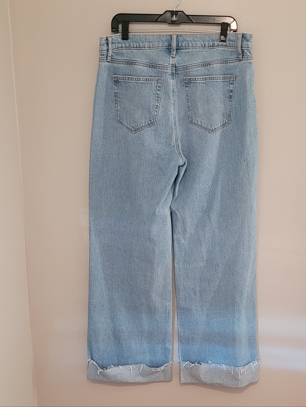Loft Wide Leg High Rise Frayed Cuffed Jeans - Picture 4 of 8